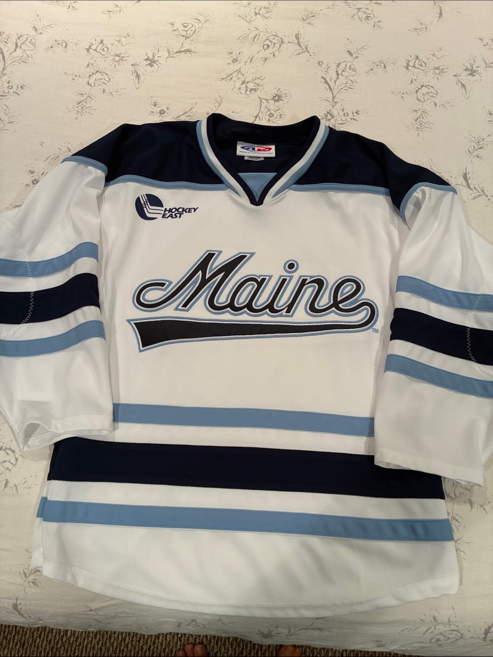 Maine Hockey White & Navy Jersey